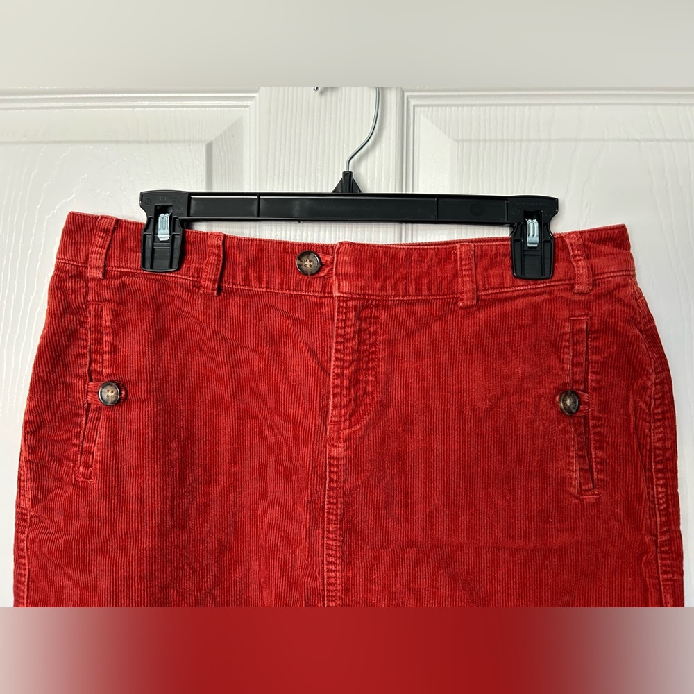 Banana Republic Rust Orange Corduroy Mini Skirt Size 6 - Picture 6 of 12